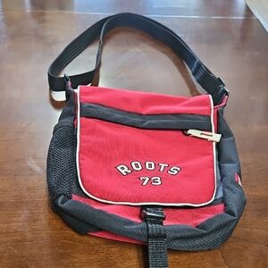 Roots Bold Red and Black Messenger Bag